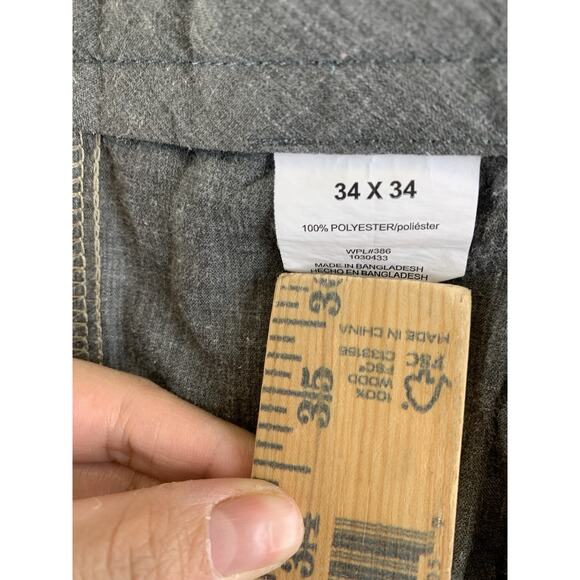 Haggar Men's Pants Cool 18 Pro Classic Fit Flat Front Tan Size 34x34 - Picture 14 of 14